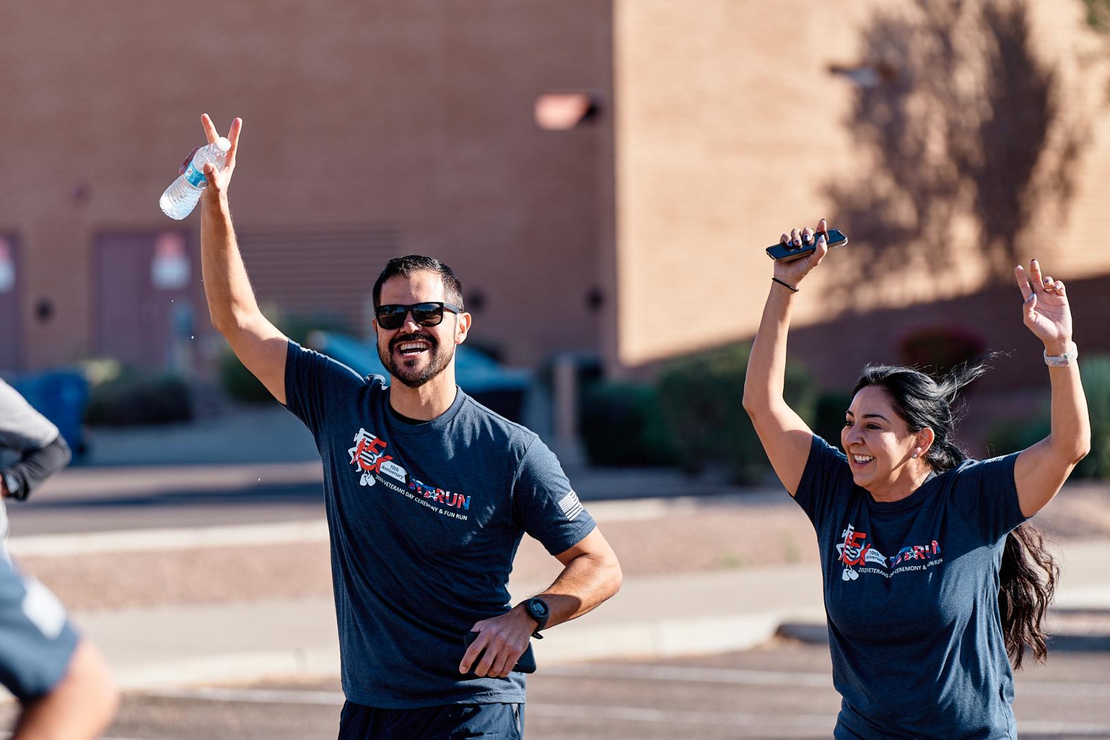 Runners celebrate