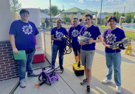 ROV team preparing ROV at the 2024 MATE ROV World Championship