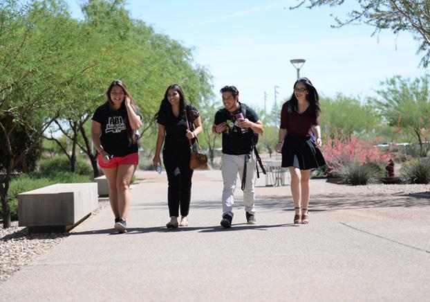 students walking on campus